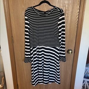 LOFT Striped Long Sleeve Dress